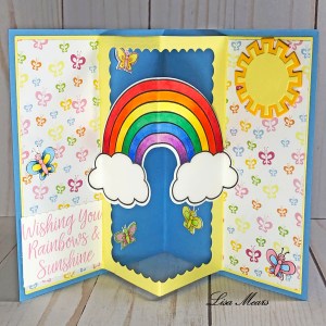 The Stamps of Life 3-D Drop-in Pop Up with Rainbow