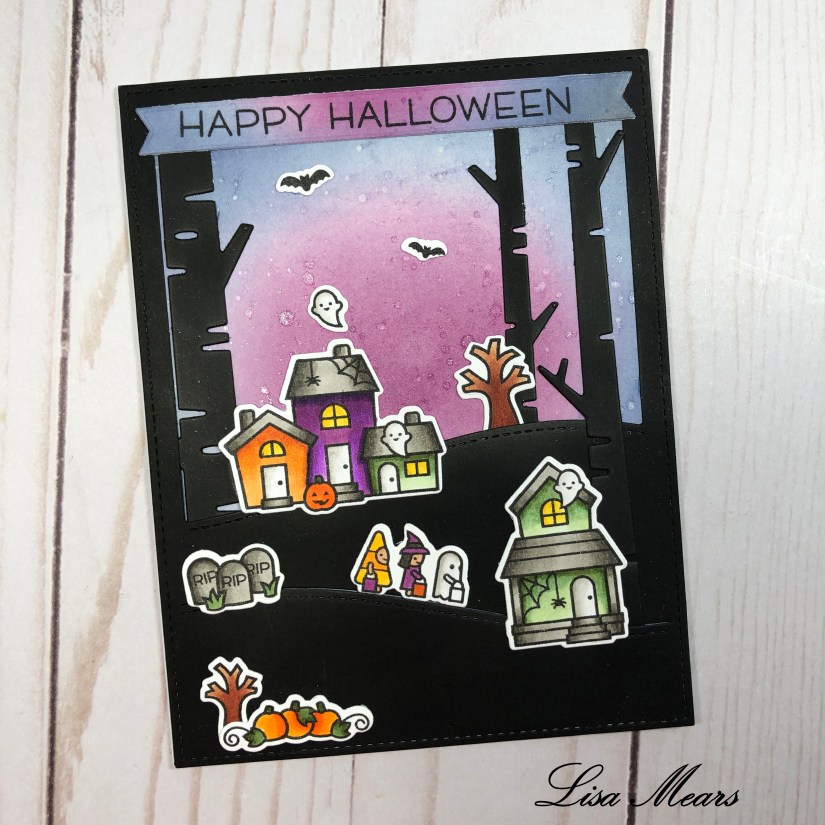 Lawn Fawn Spooky Village Card