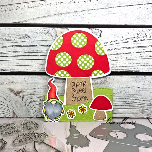 Mushroom Shaped Card with Gnome