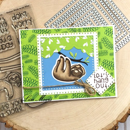 Sloth Card with Dotted Square Dies