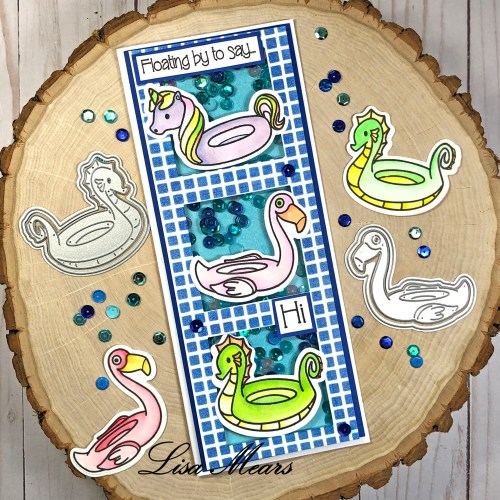 Slimline Shaker Card using Floaties2Stamp