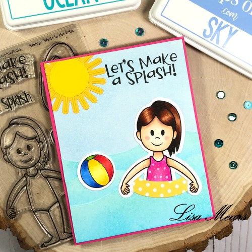 Ocean Scene Card with StephieDoll4 Stamp