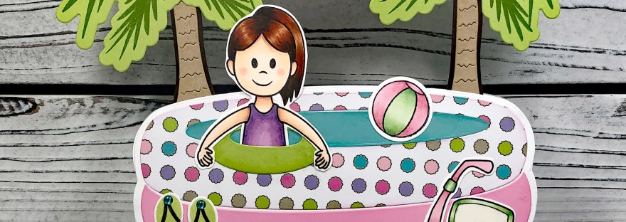 Pool Shaped Card with Stephie Doll