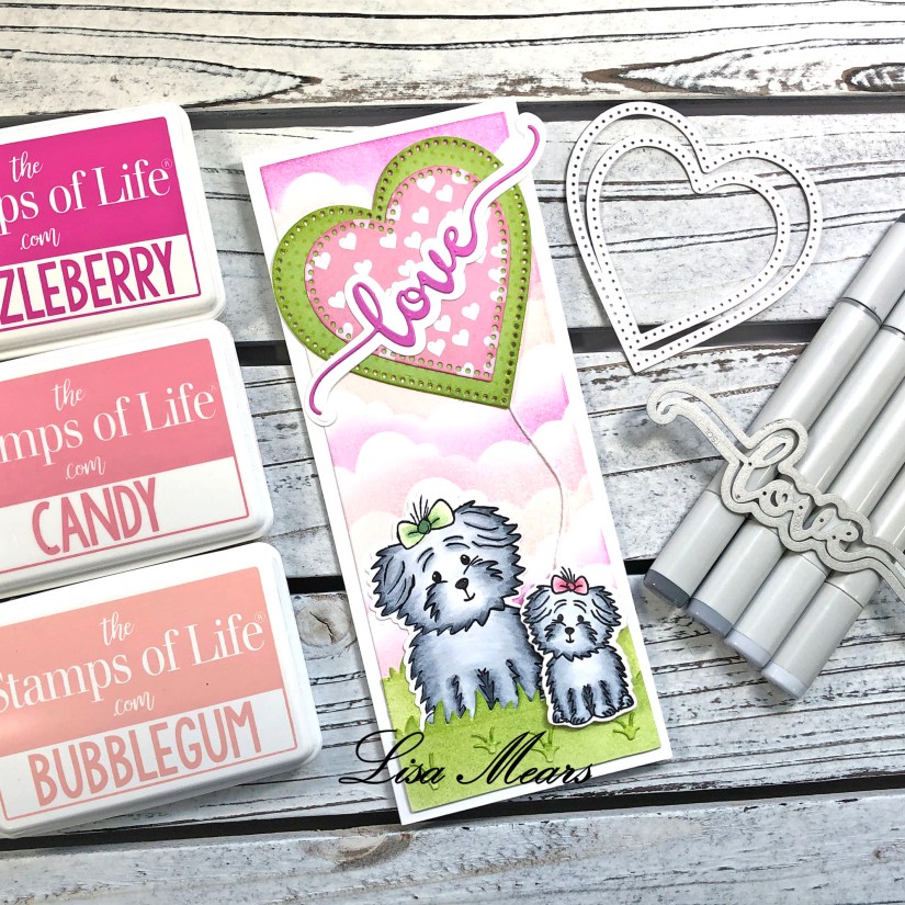 Slimline Card with Love Add-on Word Die Set