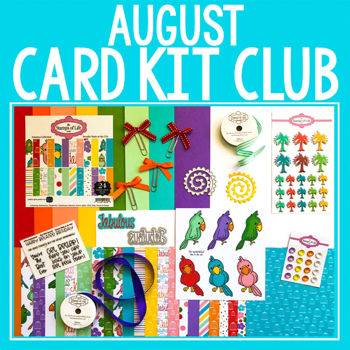 The Stamps of Life August 2020 Card Kit Contents
