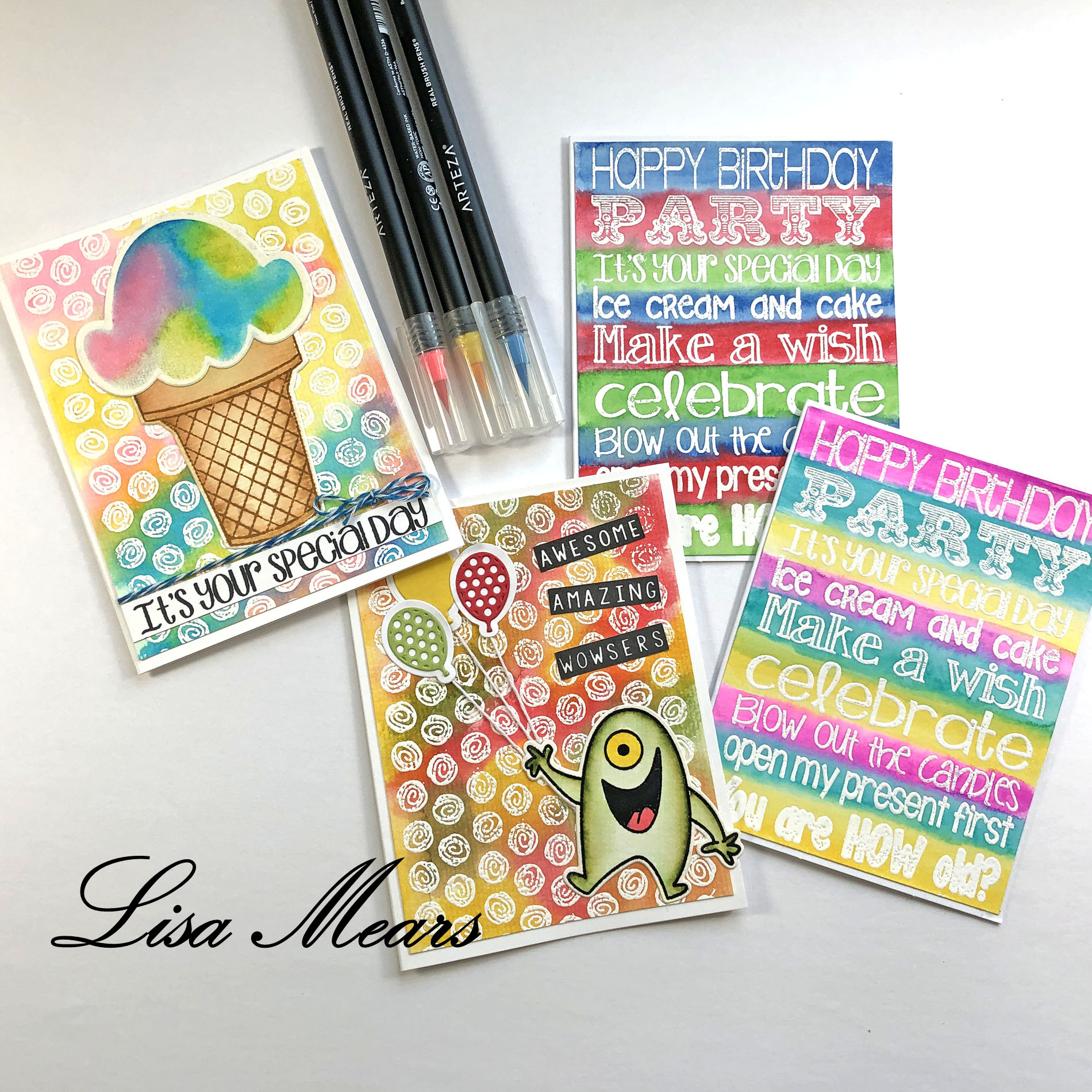 Emboss Resist Technique using Background Stamps