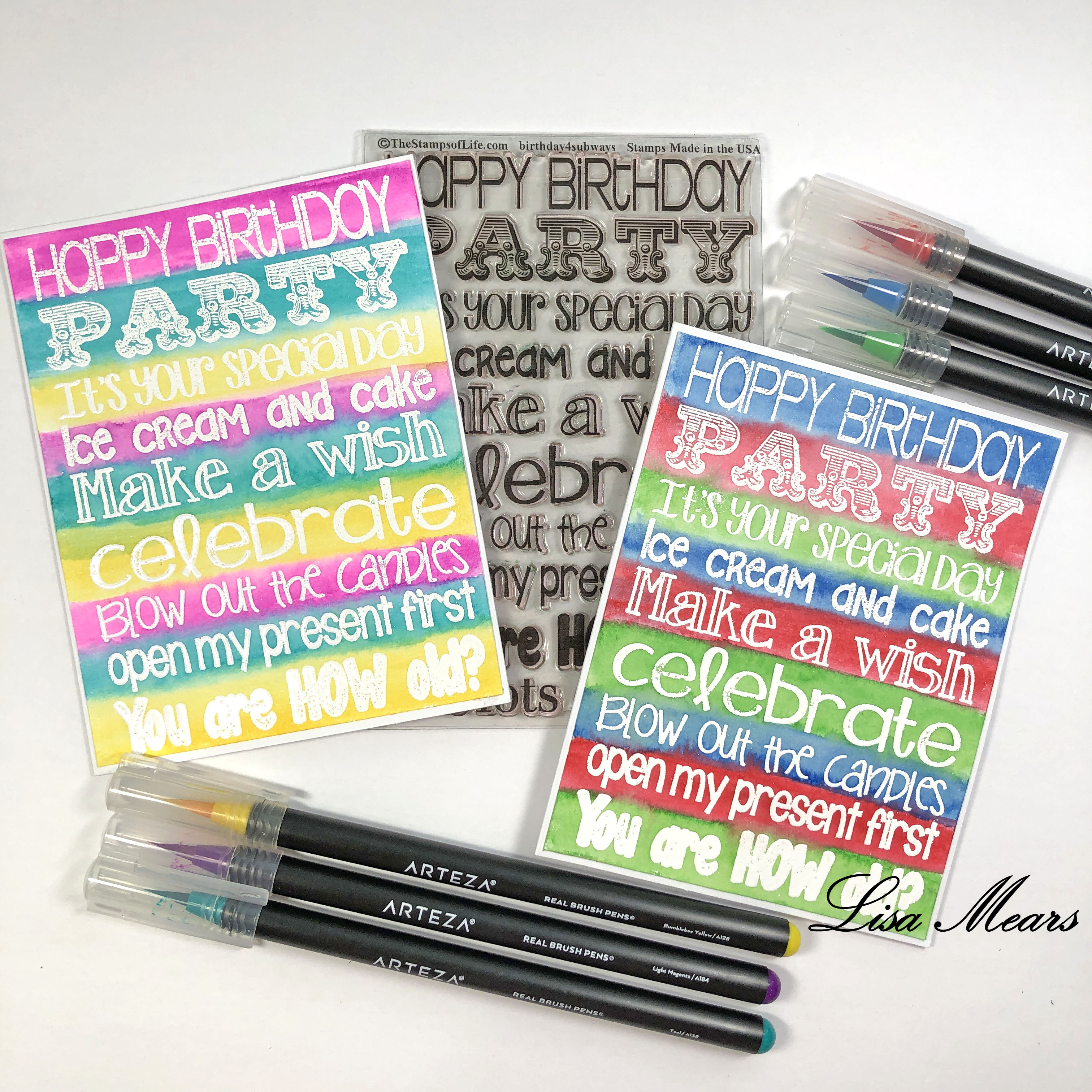Emboss Resist Watercolor Background Stamps