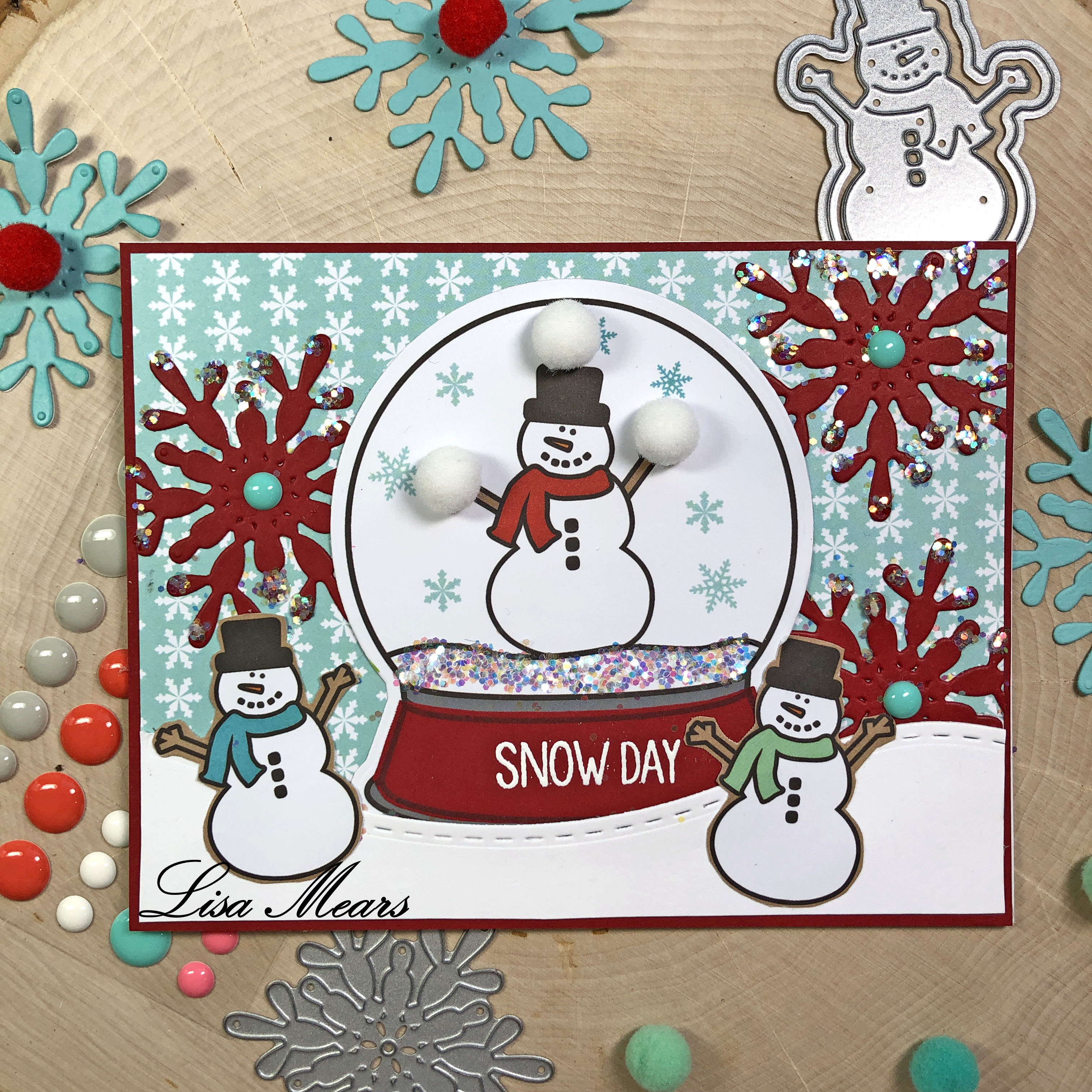 The Stamps of Life October 10 Cards 1 Kit - Snow Globe Card