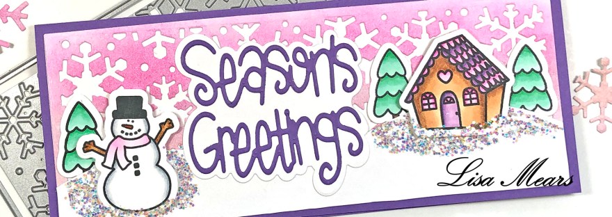 Winter Slimline Card with Snowflake Background