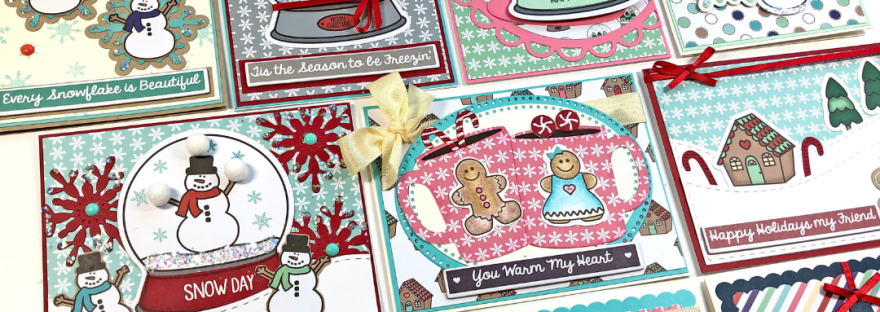 The Stamps of Life October Card Kit - 10 Cards 1 Kit - Snow Globe Cards