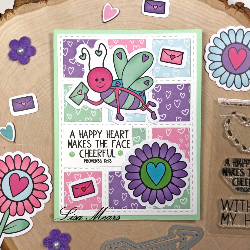 The Stamps of Life December 2020 Card Kit - Love Bugs - 15 Cards 1 Kit - Card 15