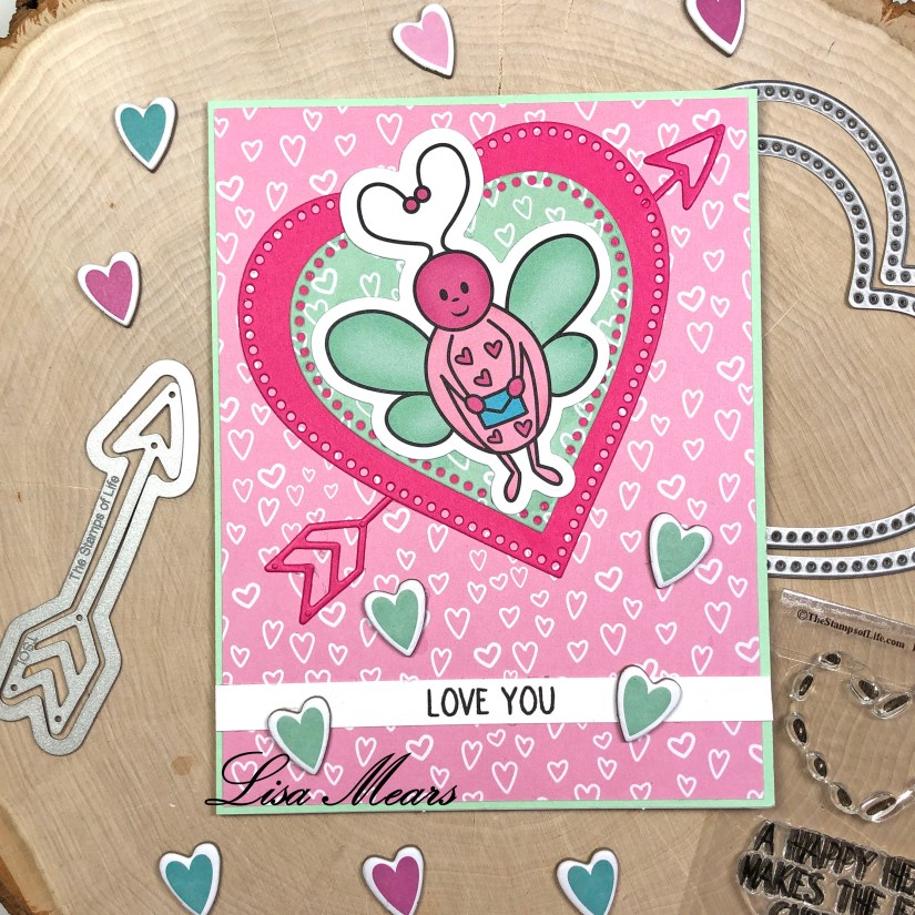 The Stamps of Life December 2020 Card Kit - Love Bugs - 15 Cards 1 Kit - Card 5