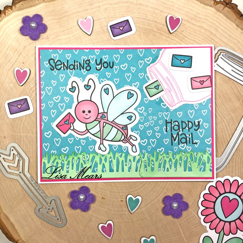 The Stamps of Life December 2020 Card Kit - Love Bugs - 15 Cards 1 Kit - Card 1