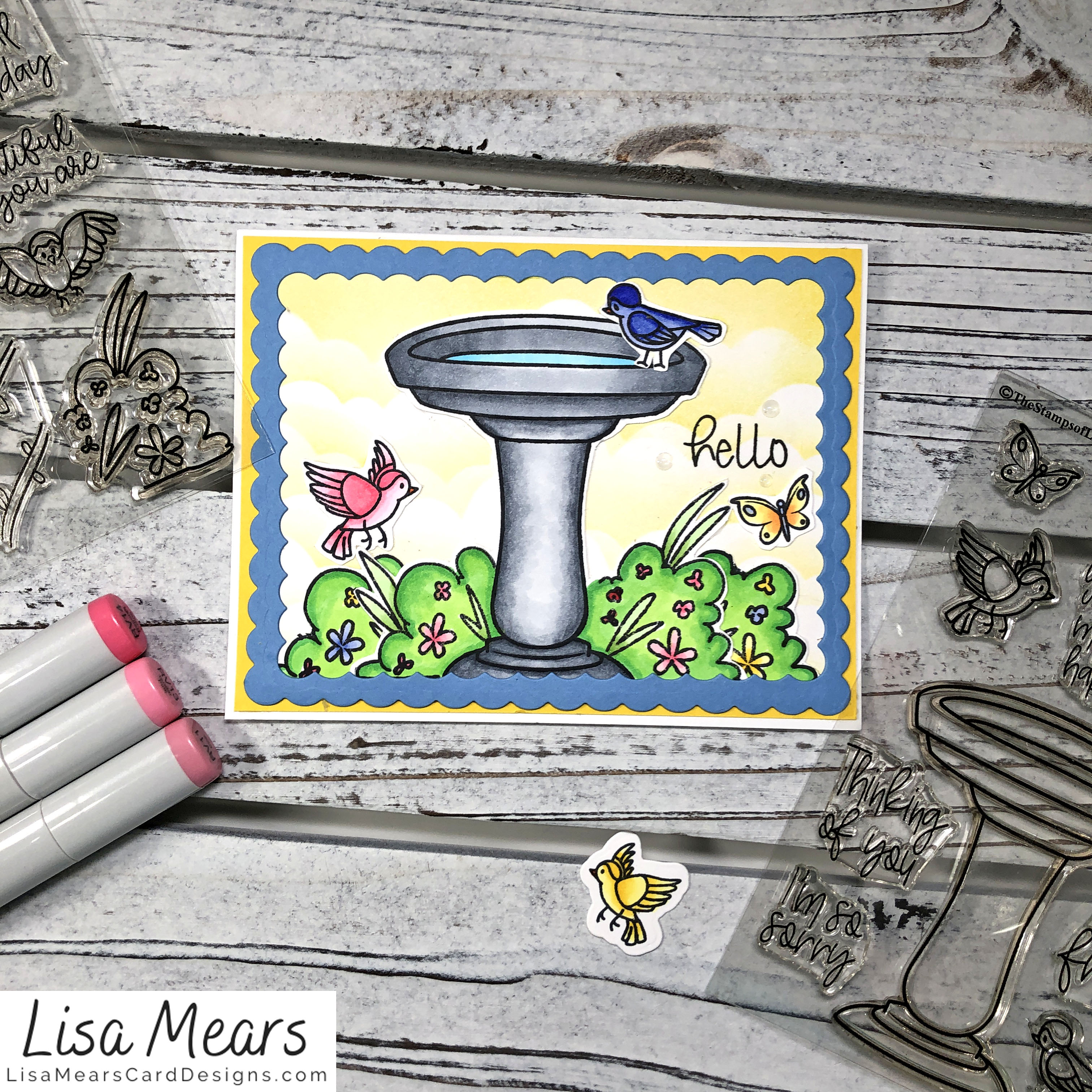 Birdbath Card - The Stamps of Life