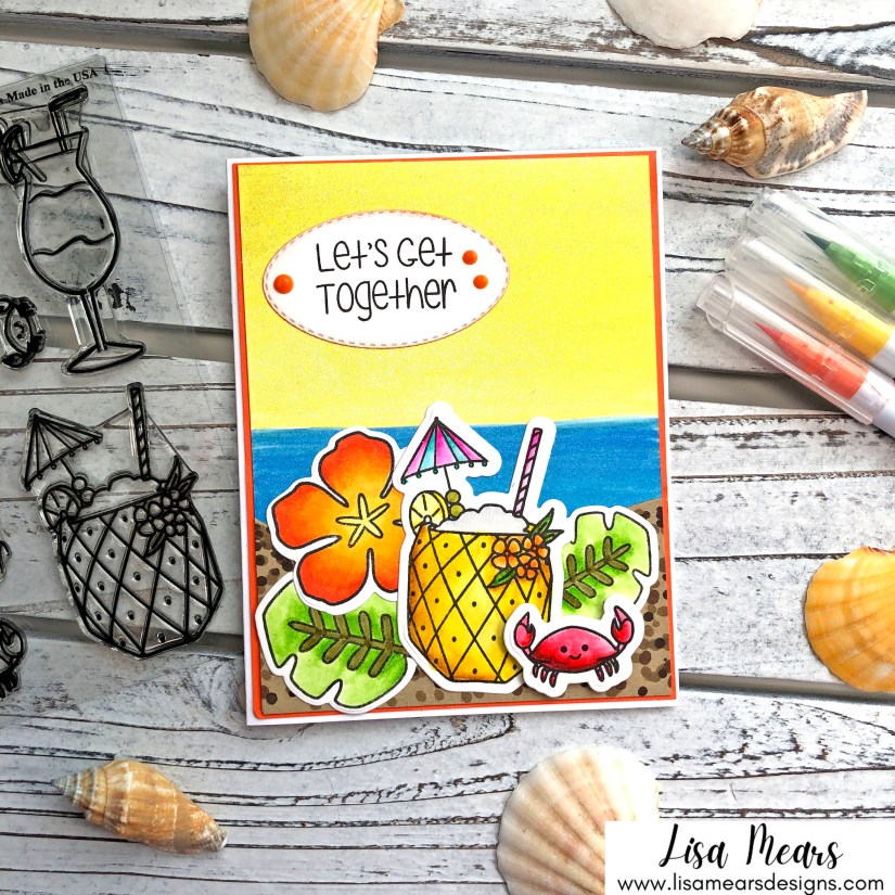 Drinks with Friends - Beach Themed Handmade Card - The Stamps of Life