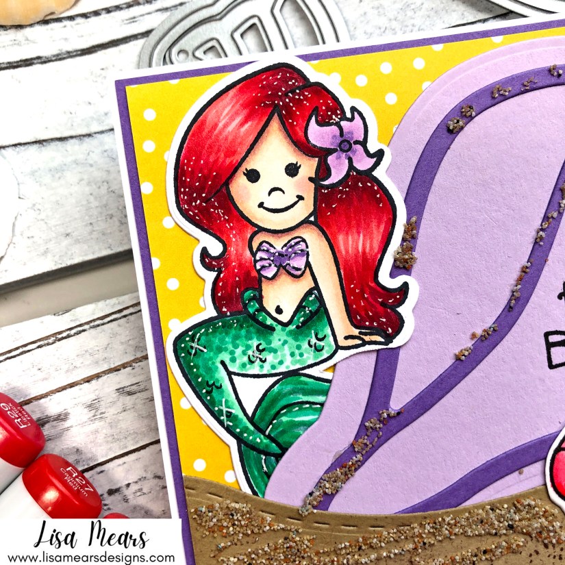 Drinks with Friends - Beach Themed Handmade Card  with Mermaid- The Stamps of Life