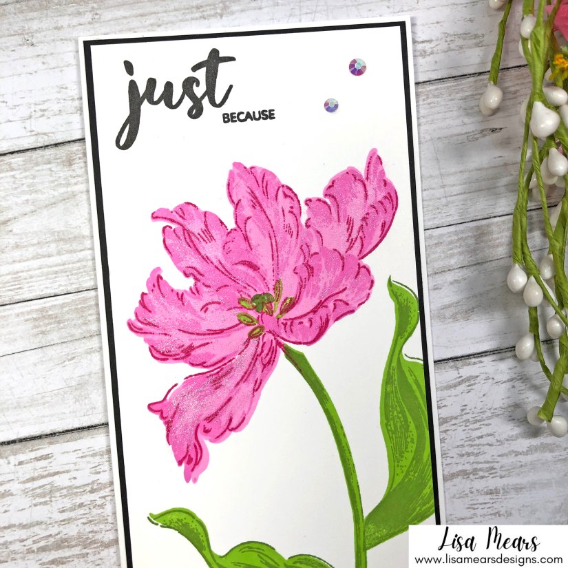 Slimline Card Using Altenew's Blooming Tulips Stamp Set