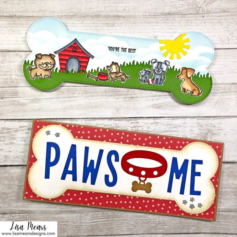 Whimsy Stamps Dog Bone Slimline Cards