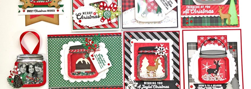 Queen and Company Holiday Jar Shaker Kit - 10 Cards 1 Kit - Christmas Cards