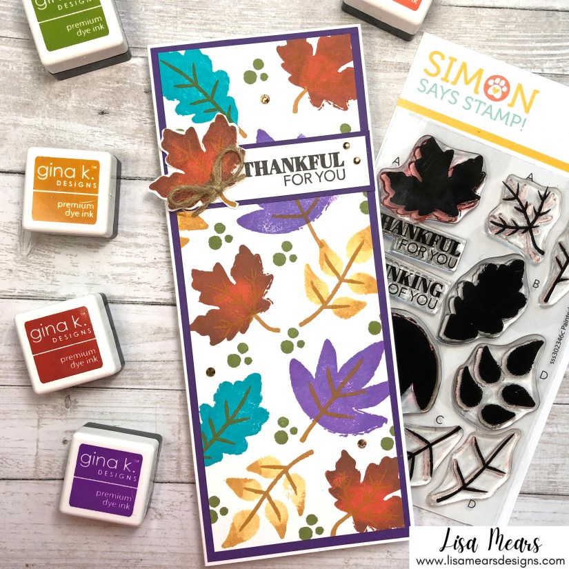 Simon Says Stamp - Painted Leaves - Stamptember Release - Slimline Card