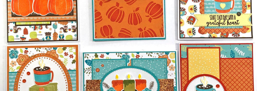 Pink and Main Pumpkin Season Card Kit - 6 cards 1 kit