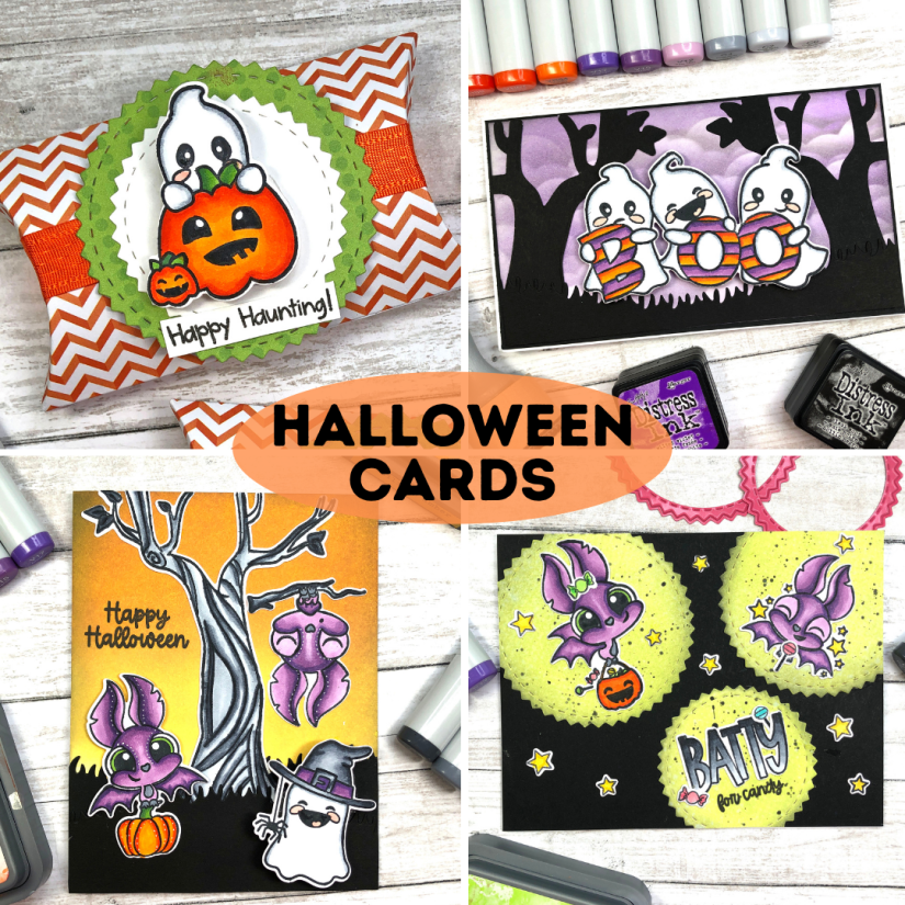 Pink and Main Halloween Stamps - Batty For You and Hello Bootiful