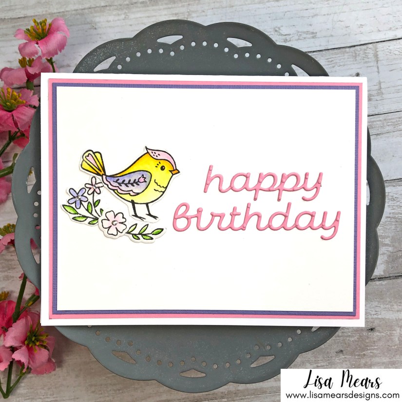 Spellbinders Stamp of Month September 2021 - Clean and Simple handmade card with bird