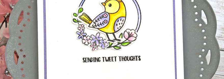 Spellbinders Stamp of Month September 2021 - Clean and Simple handmade card with bird