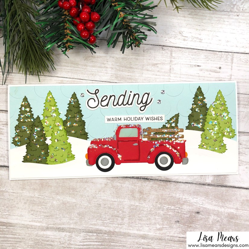 Spellbinders Small Die of the Month October 2021 - Old Fashioned Pick up Truck Slimline Card