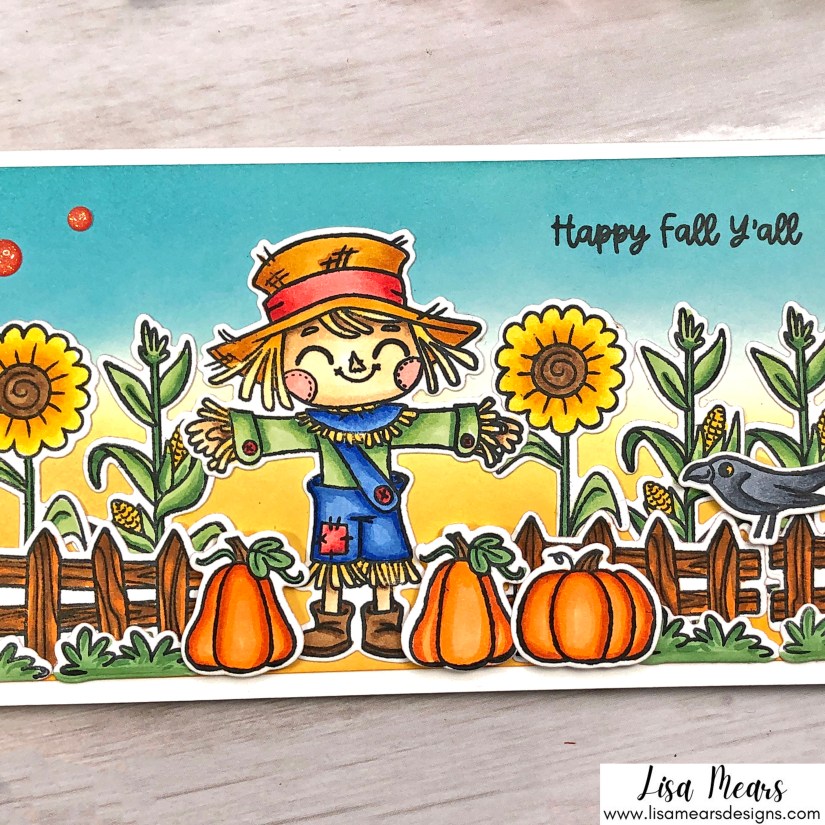Fall Slimline Card - Harvest Greetings Stamp Set - Pink and Main