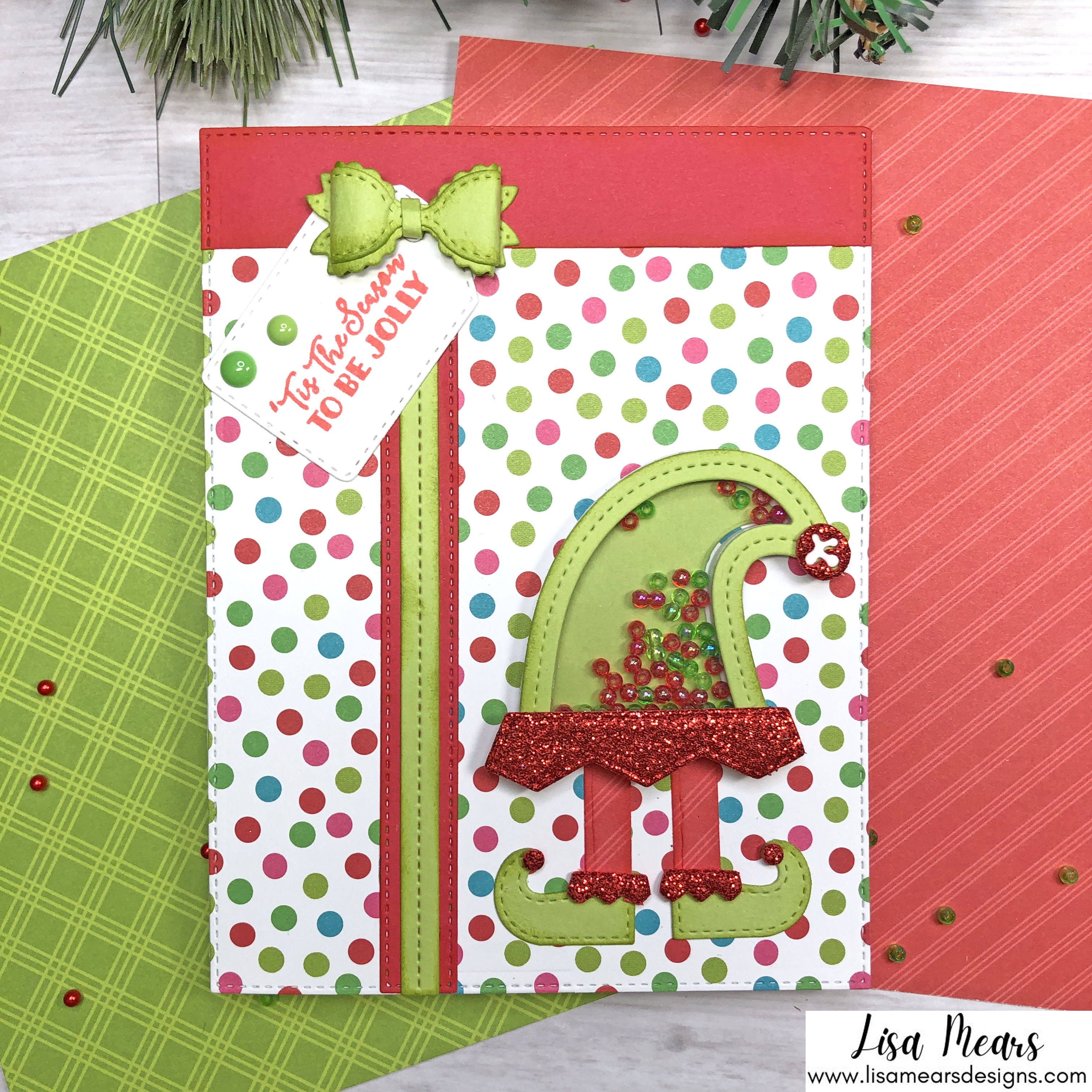 Queen and Company Jolly Jingles Shaker Kit - 10 Cards 1 Kit - Shaker Cards