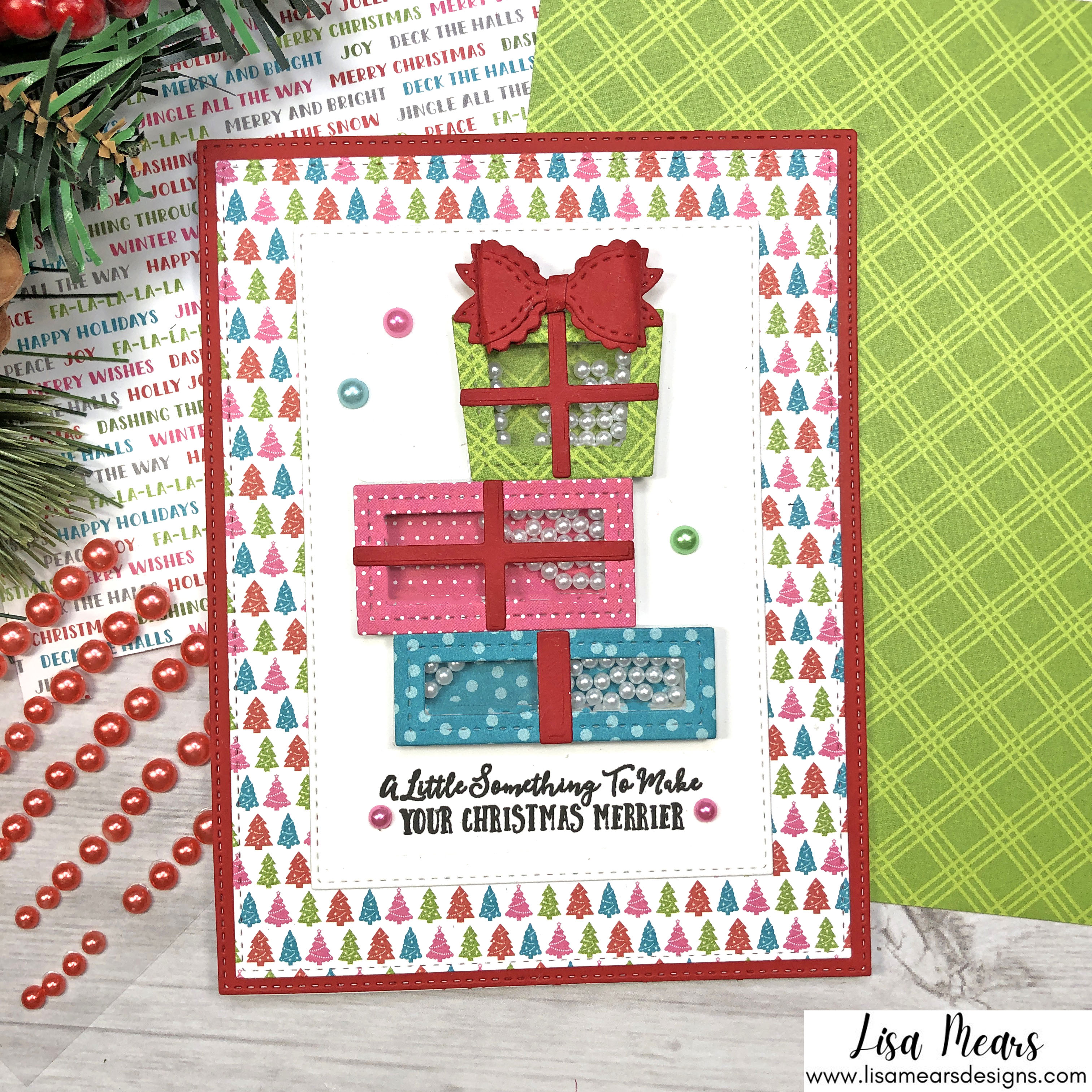 Queen and Company Jolly Jingles Shaker Kit - 10 Cards 1 Kit - Shaker Cards