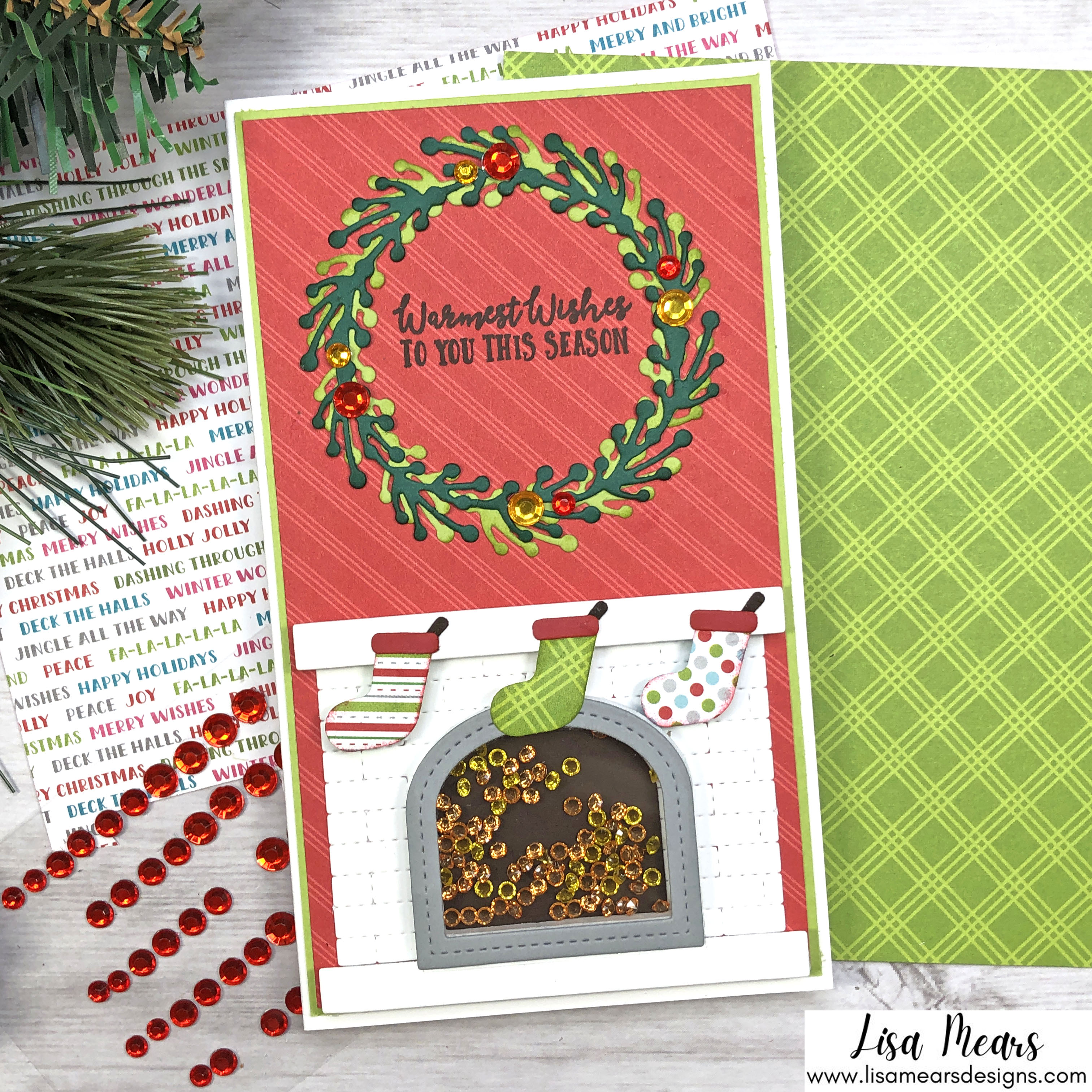 Queen and Company Jolly Jingles Shaker Kit - 10 Cards 1 Kit - Shaker Cards