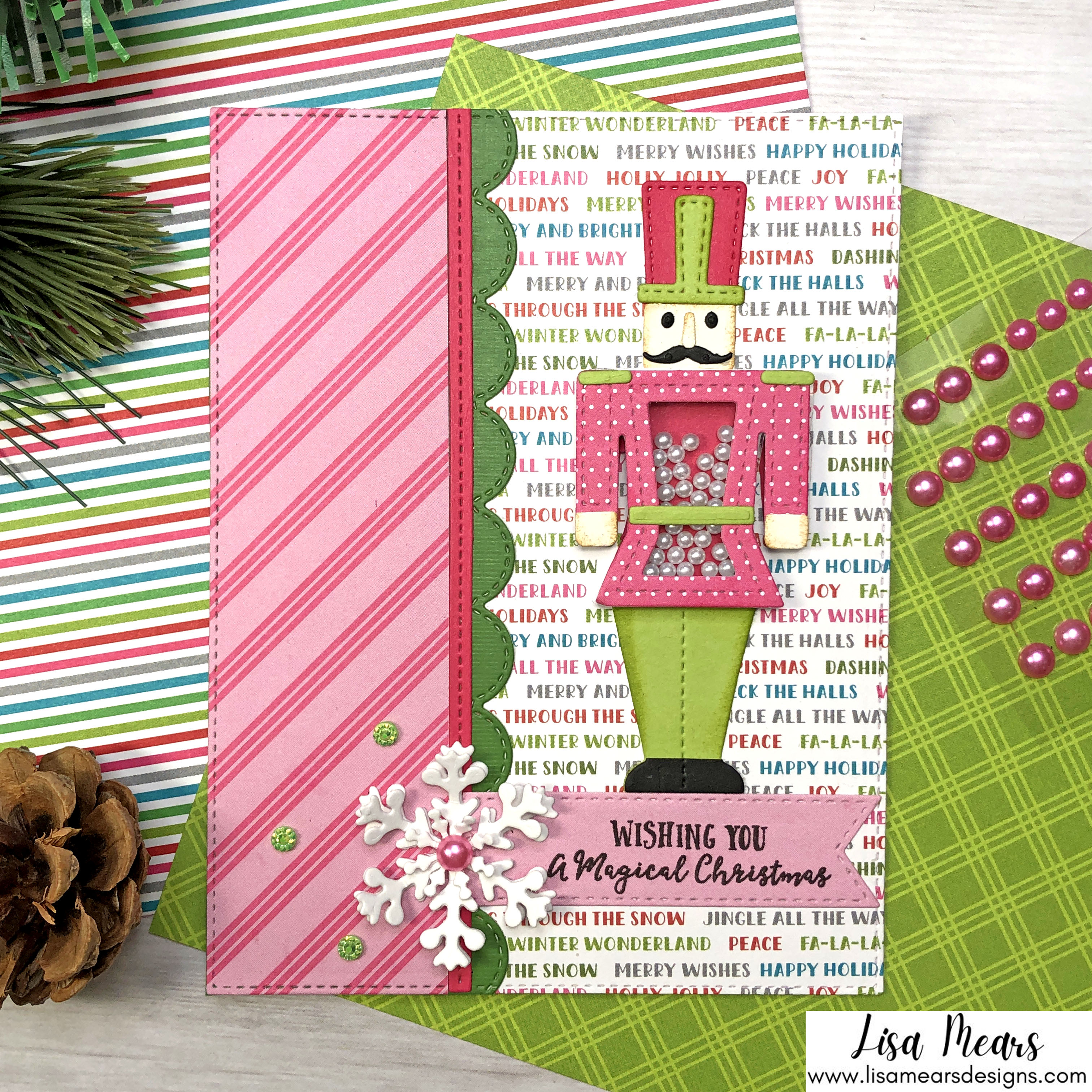 Queen and Company Jolly Jingles Shaker Kit - 10 Cards 1 Kit - Shaker Cards