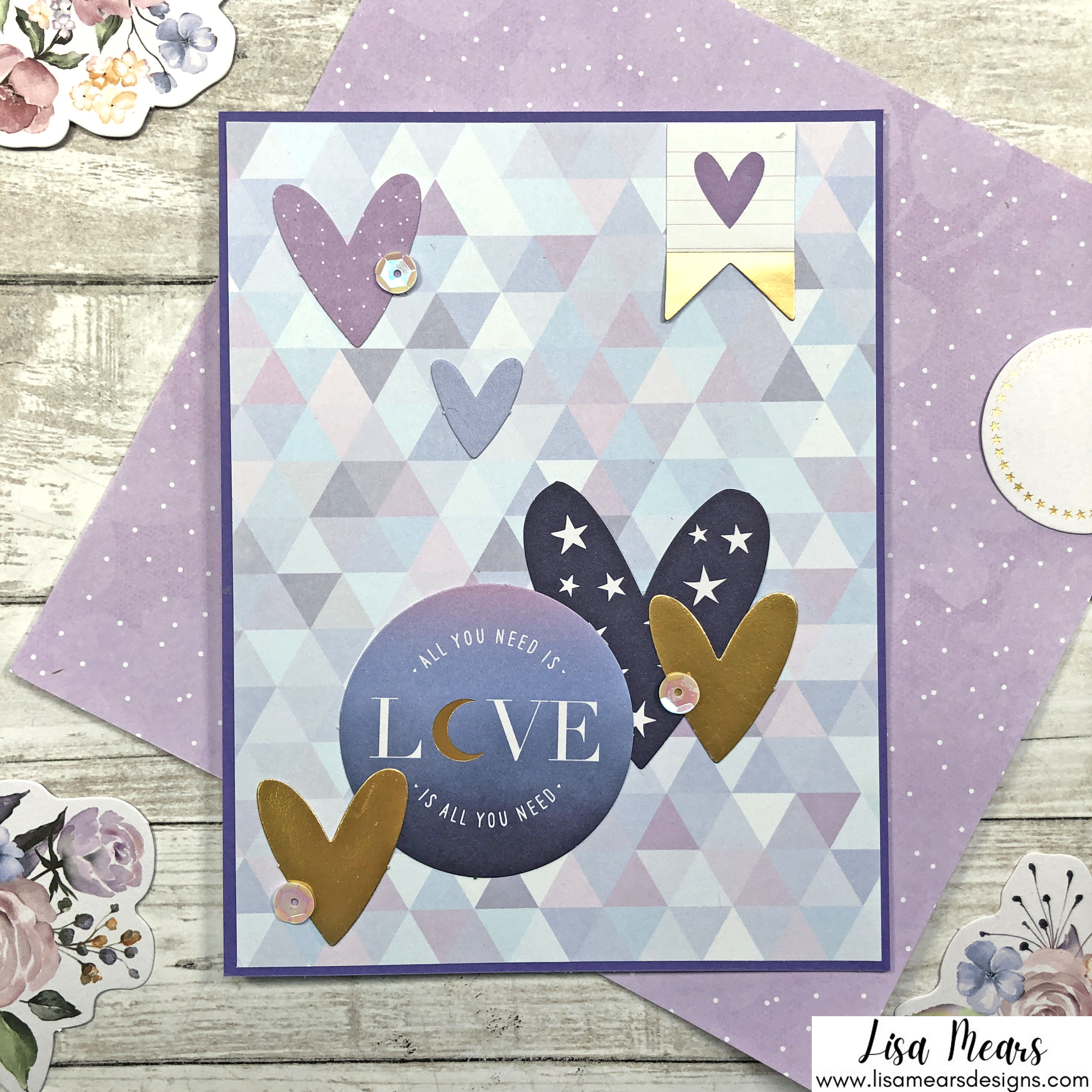 Spellbinders October 2021 Card Kit - You are Stellar! Card with Hearts