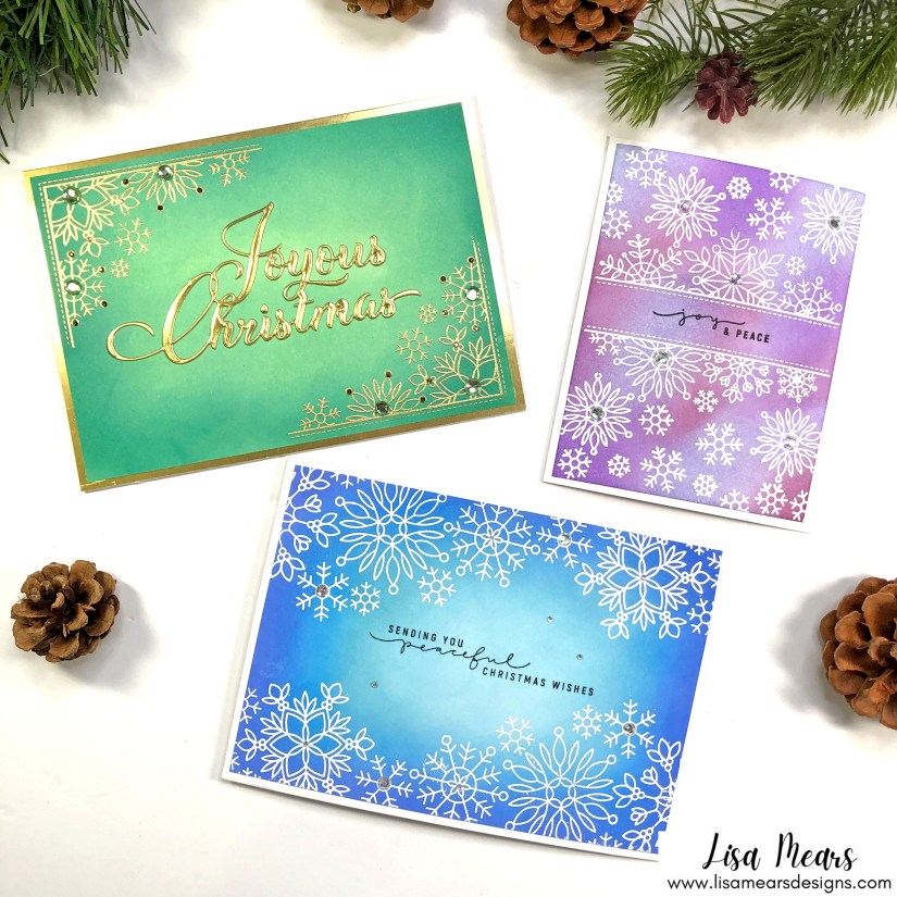 Simon Says Stamp - Peace of Earth Collection - Christmas Cards - Snowflake Edges