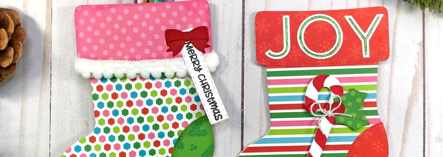 Santa's Stocking Treat Holder and Stocking Shaped Card - Sunny Studio Santa's Stocking