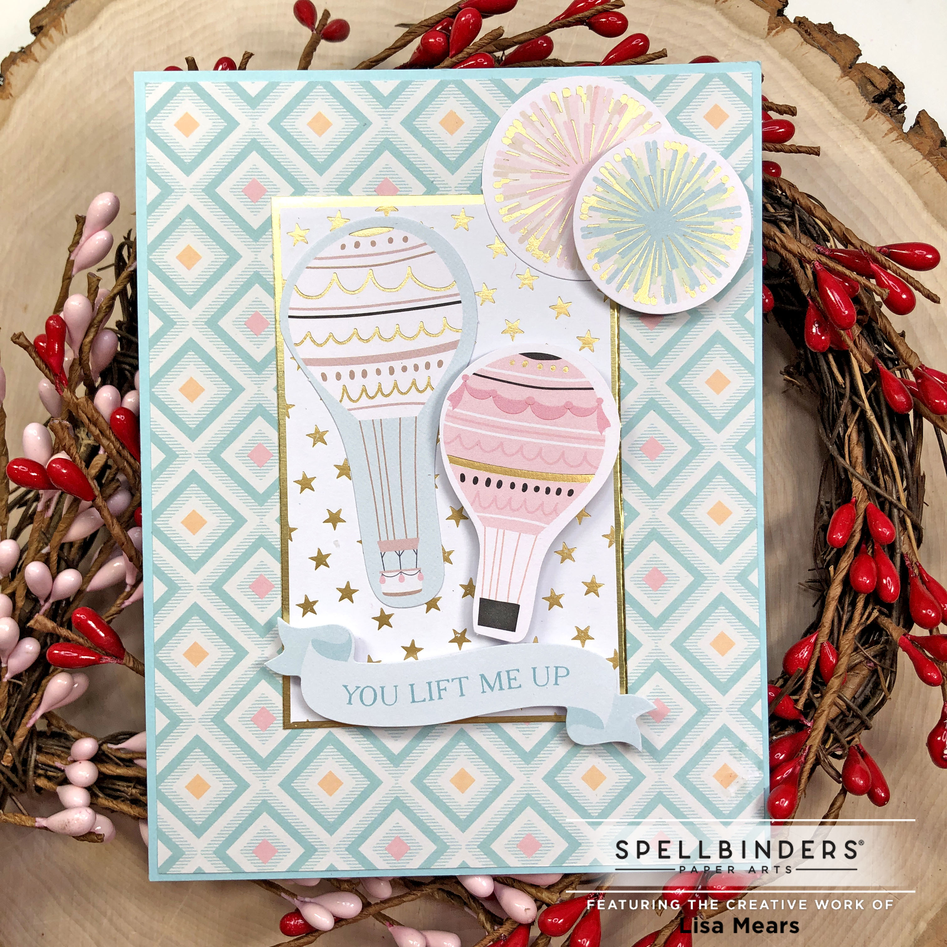 White A2 Card Base - 4 1/4" x 5 1/2" Blue Cardstock - 4 1/4" x 5 1/2" Gold Mirror Cardstock - 4 1/8" x 5 3/8" Pattern Paper - 4" x 5 1/4"