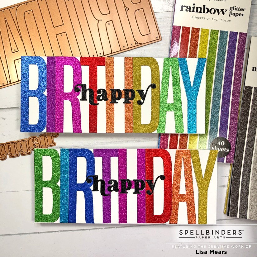 Spellbinders Be Bold Color Block Collection - Happy Birthday Slimline Card