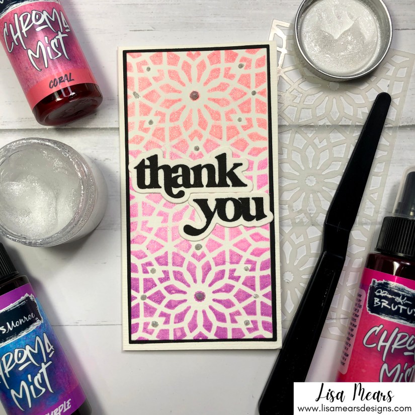 Brutus Monroe - Sunrise Mini Slimline Stencil - Chroma Mist - Handmade card