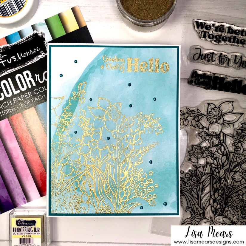 Brutus Monroe - Guilded embossing powder - Glorious Garden Stamp Set - Handmade Card