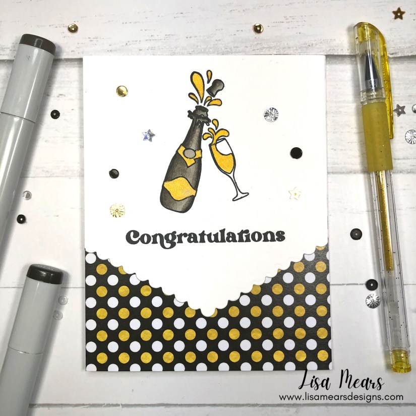 Pink and Main - Crafty Courtyard Kit - March 2022 - Black Tie Party - handmade card with champagne