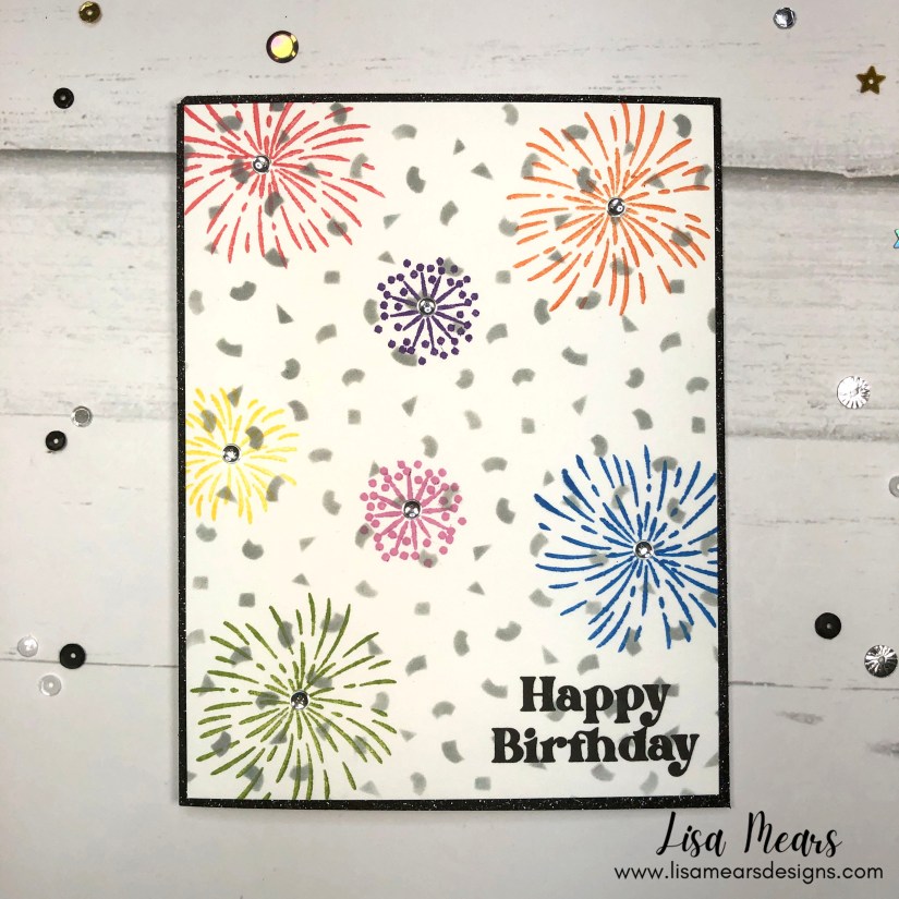 Pink and Main - Crafty Courtyard Kit - March 2022 - Black Tie Party - handmade card with fireworks