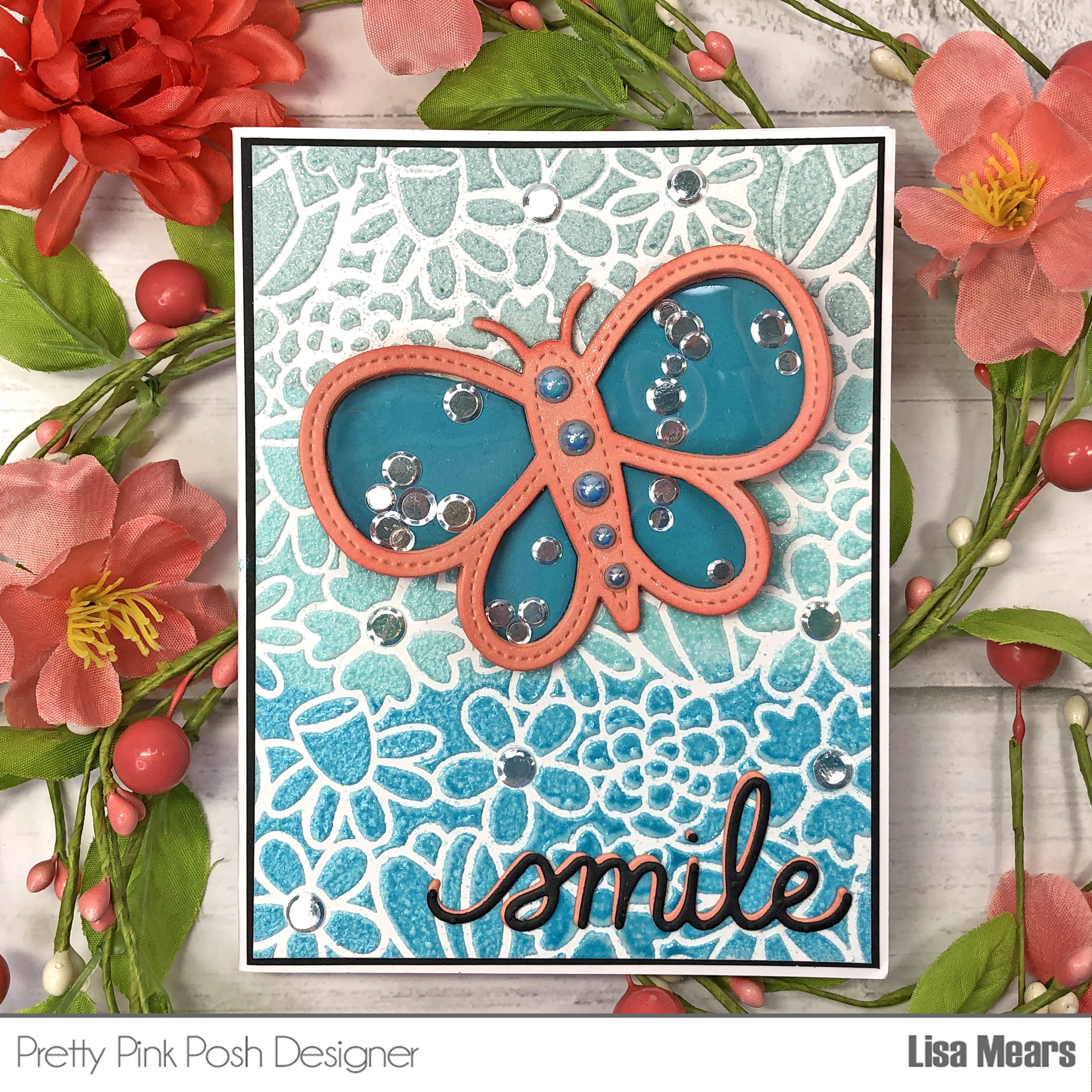 Butterfly Cards with Embossing Glaze and Stenciled Backgrounds | Butterfly Shaker | Pretty Pink Posh