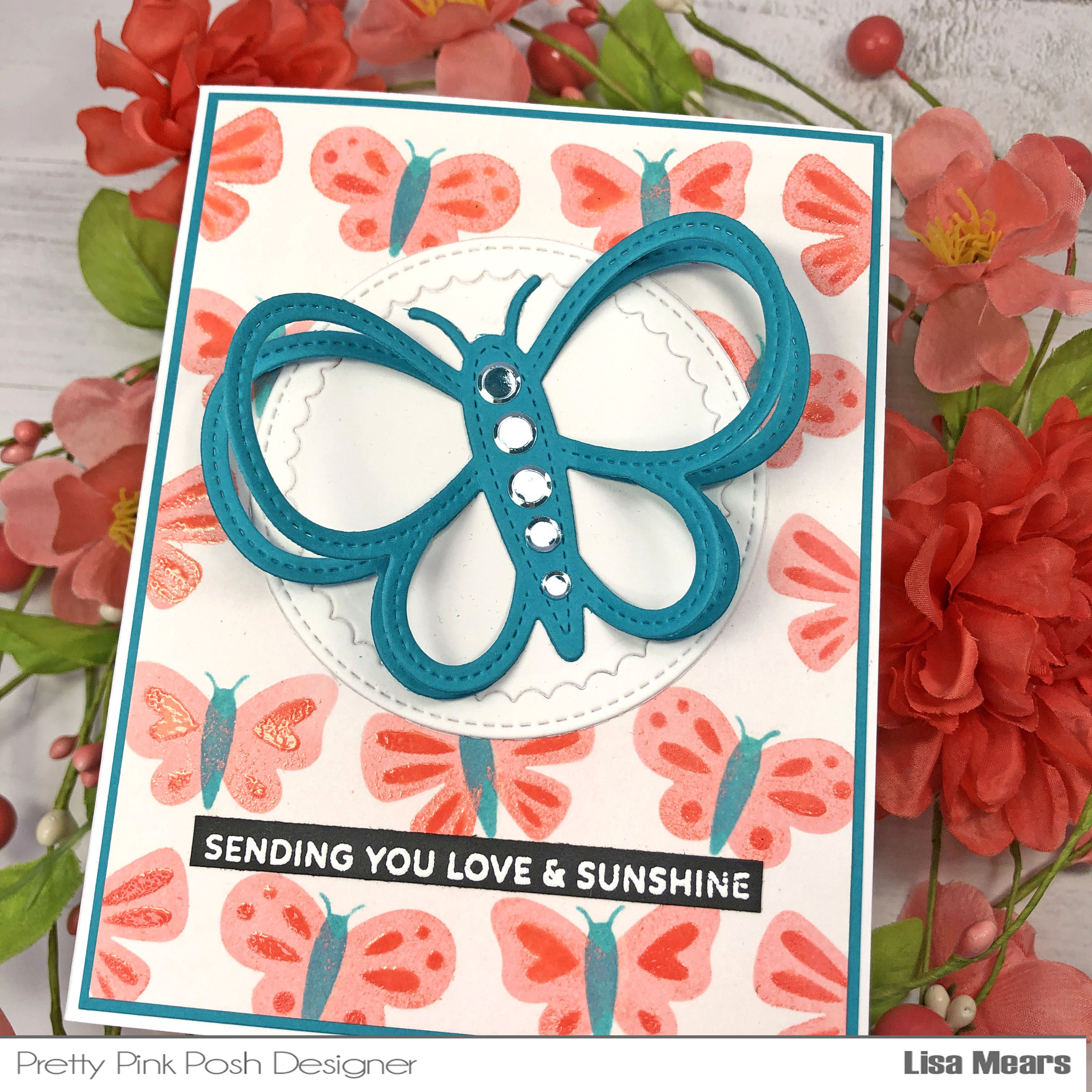 Butterfly Cards with Embossing Glaze and Stenciled Backgrounds | Butterfly Shaker | Pretty Pink Posh