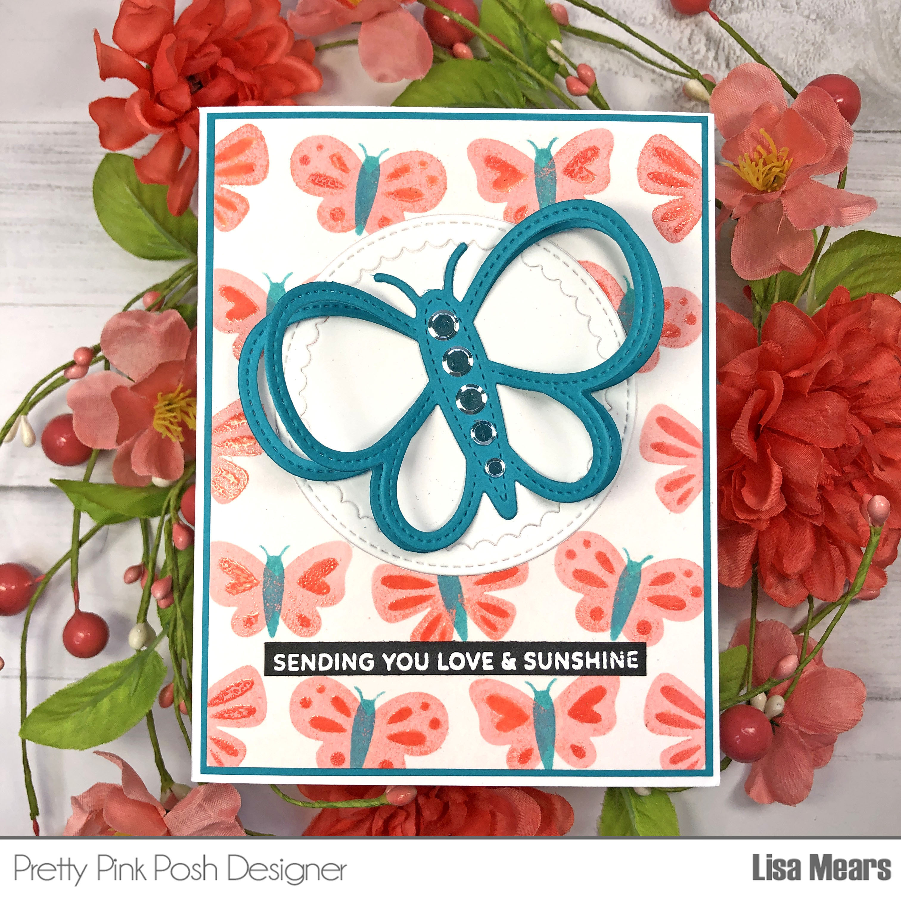 Butterfly Cards with Embossing Glaze and Stenciled Backgrounds | Butterfly Shaker | Pretty Pink Posh
