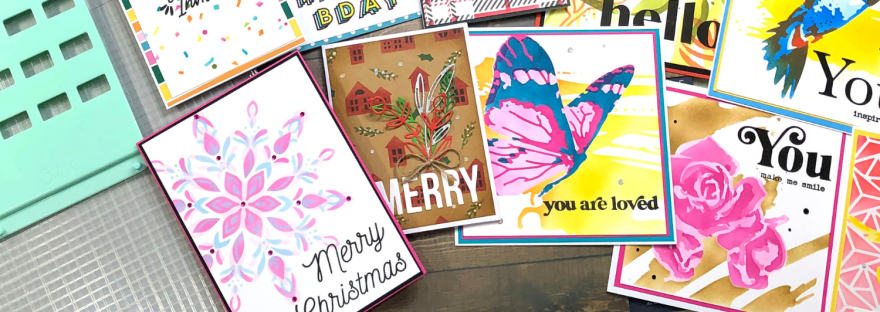 Sizzix Stencil and Stamp Tool - Stenciled Cards