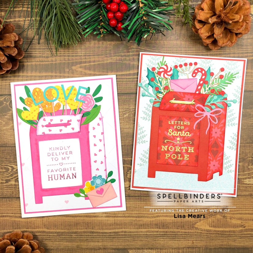 Spellbinders Parcel &amp; Post - Christmas Mailbox Card - Love Mailbox - Happy Mail Cards - Cards with Mailbox