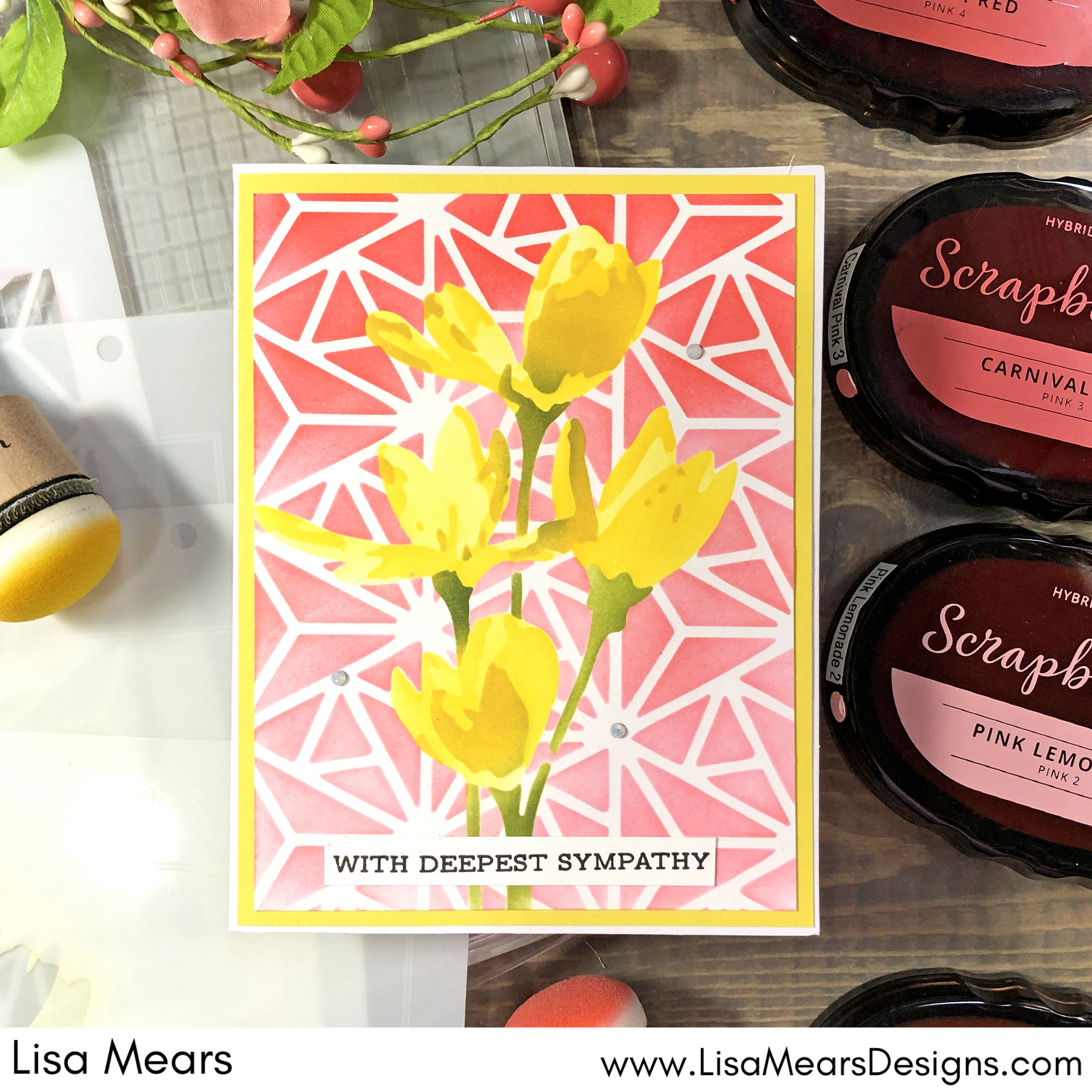 Sizzix Stamp and Stencil Tool - Sizzix Stencil Geo Flowers