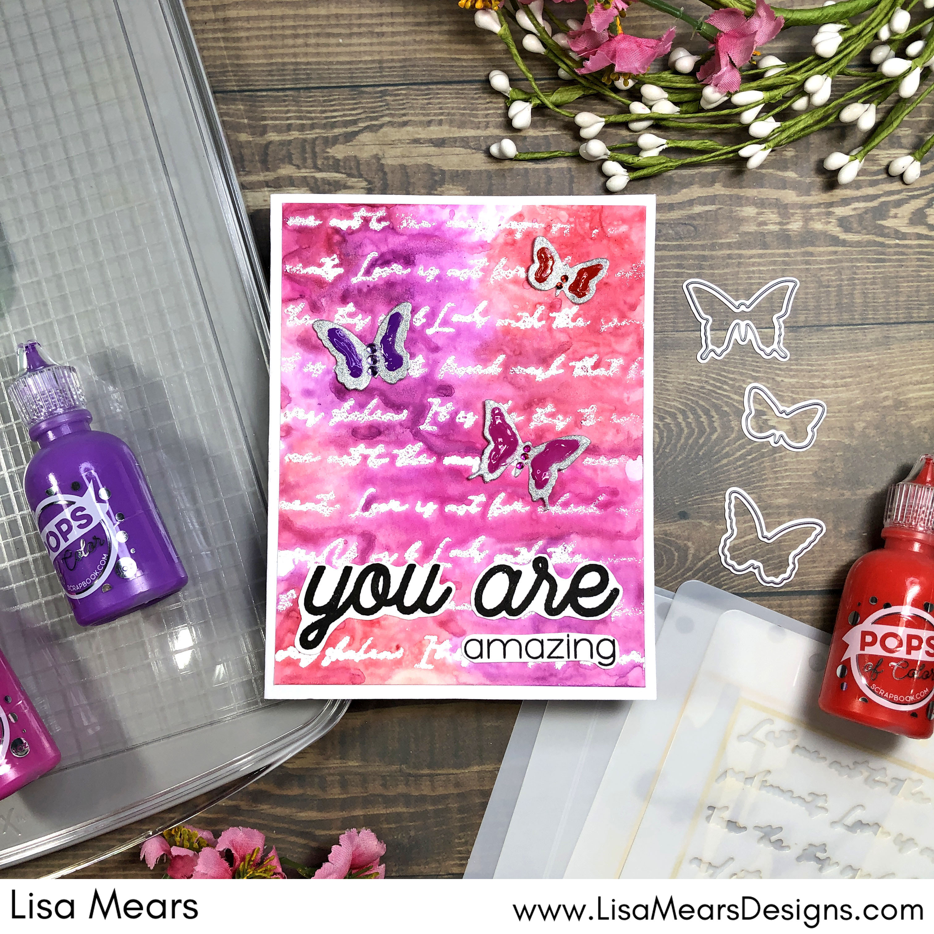 Sizzix Stencil and Stamp Tool - Sizzix Scroll Text Stencil - Scrapbook.com Butterflies Dies - S